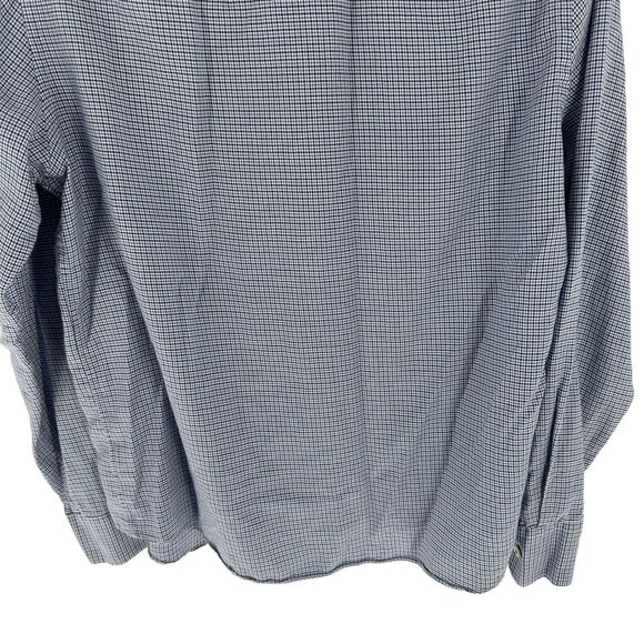 UntuckIt Shirt Mens Large Blue White Plaid Slim Fit Ansellmo Long Sleeve Button - Picture 12 of 15